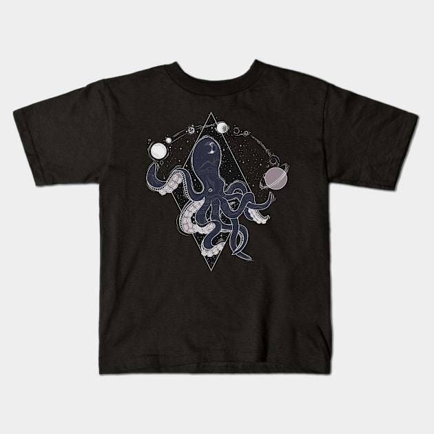 Octopus Galaxy Kids T-Shirt by Liking